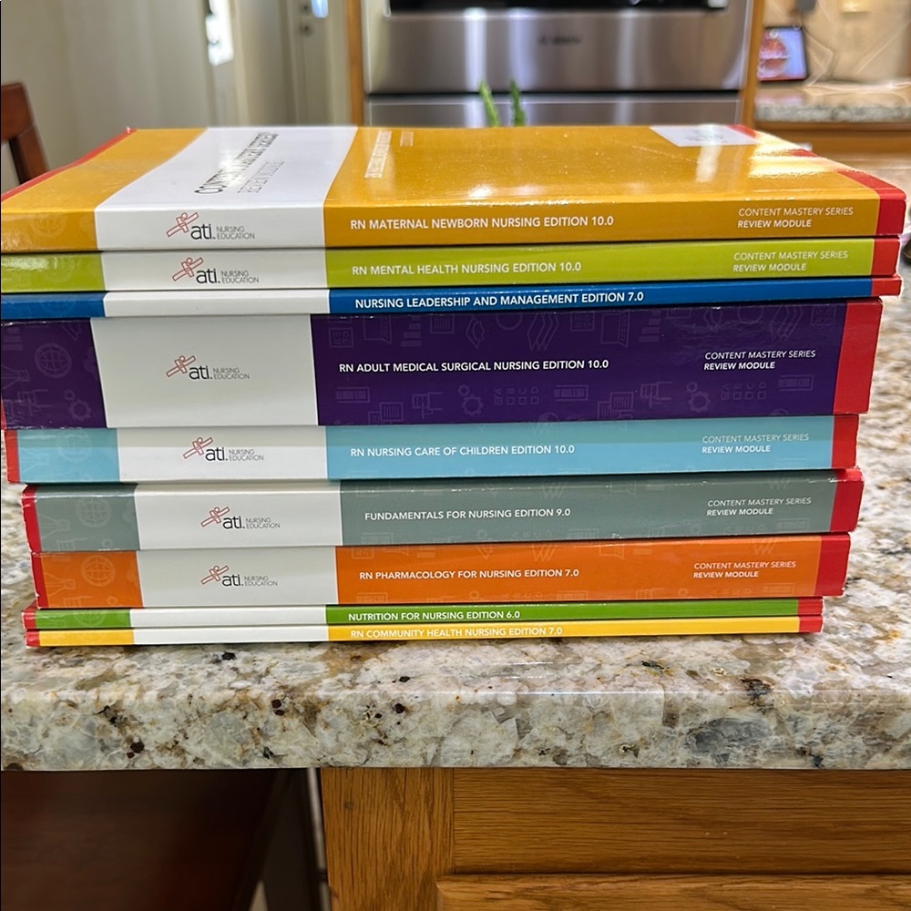 Red and Blue Educational Textbook Set for Organized Study